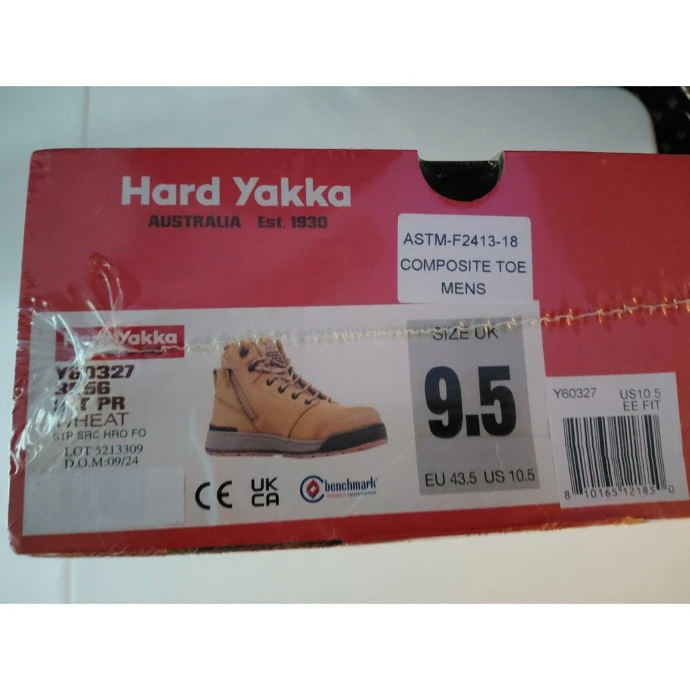 Mens Hard Yakka 3056 Side Zip Safety Composite Toe Ankle Boots Size US 10.5